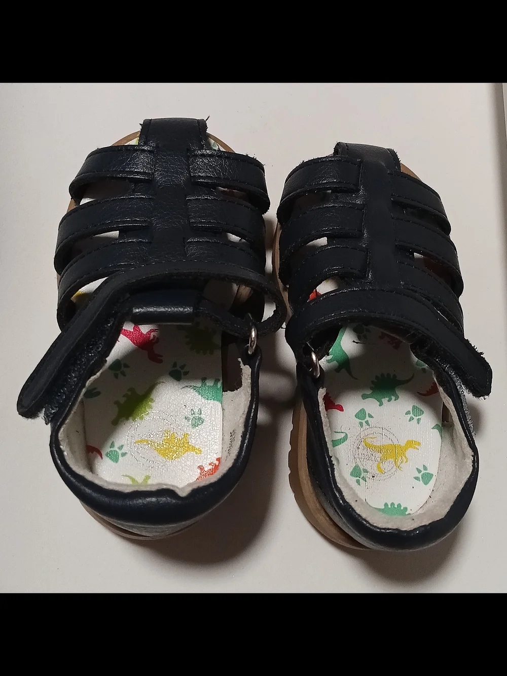 Wonder Nation Kids Navy Leather Fisherman Sandals Size 4 .